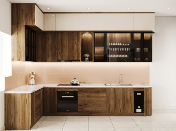 Tủ bếp gỗ MDF lõi xanh chống ẩm BC29
