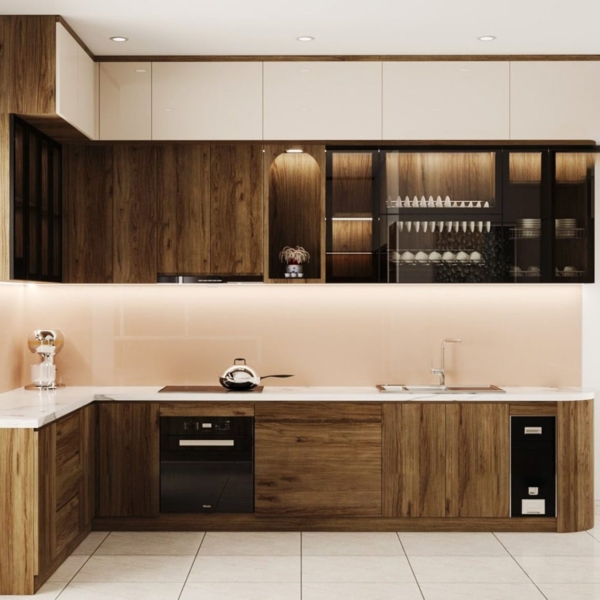Tủ bếp gỗ MDF lõi xanh chống ẩm BC29