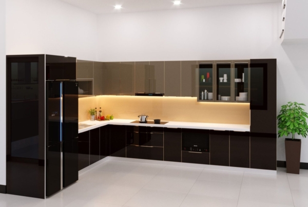 Tủ bếp Inox Cánh Kính BC05