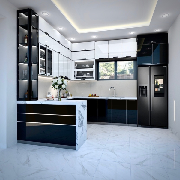 Tủ bếp Inox Cánh Kính BC06