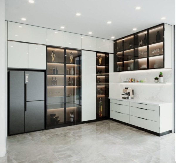 Tủ bếp Inox Cánh Kính BC07
