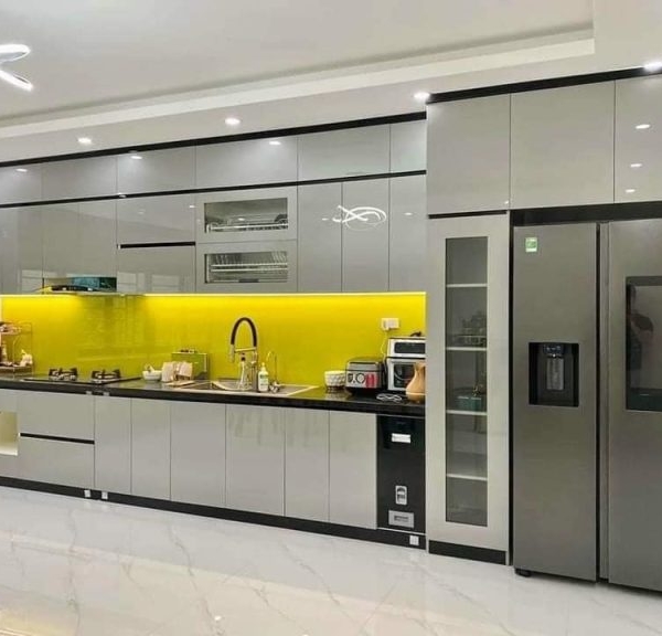 tủ bếp nhựa picomat cánh phủ acrylic