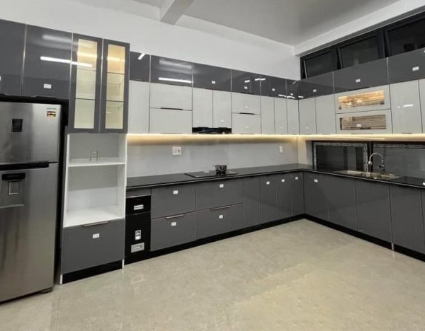 Tủ bếp Inox Cánh Kính BC04