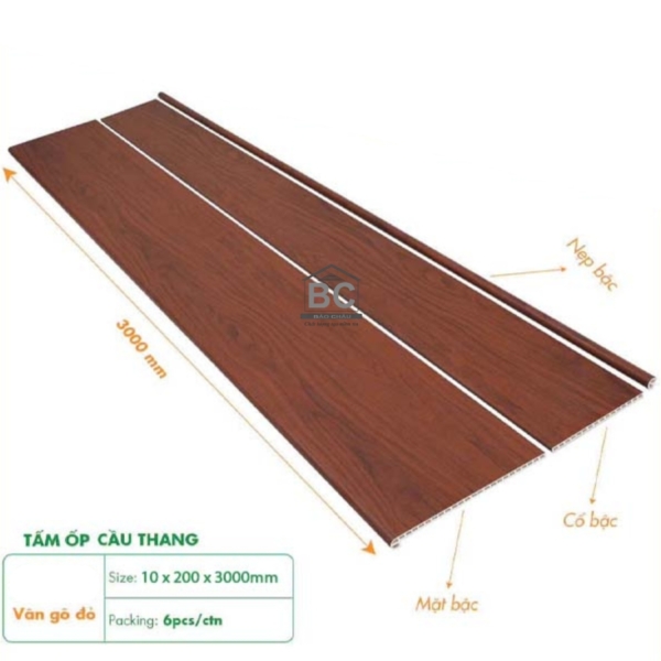 Cổ bậc cầu thang nhựa giả gỗ CB04
