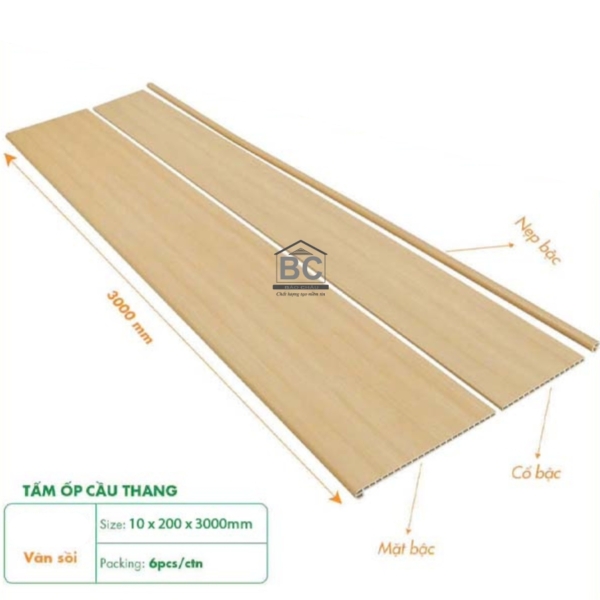 Cổ bậc cầu thang nhựa giả gỗ CB03