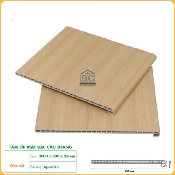 Mặt bậc cầu thang nhựa giả gỗ MB03