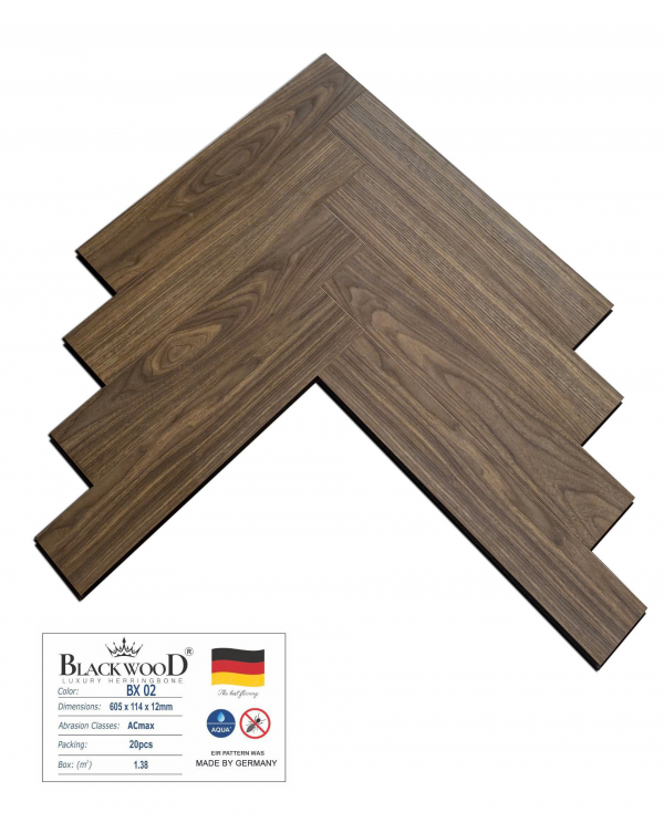 Sàn Gỗ Xương Cá Cốt Đen Blackwood BX02