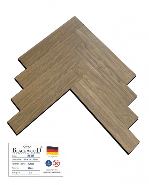 Sàn Gỗ Xương Cá Cốt Đen Blackwood BX03