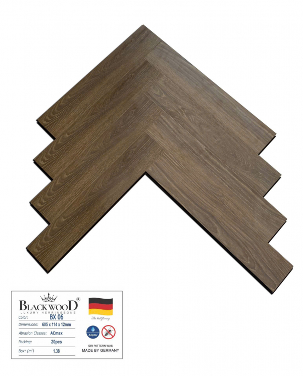 Sàn Gỗ Xương Cá Cốt Đen Blackwood BX06