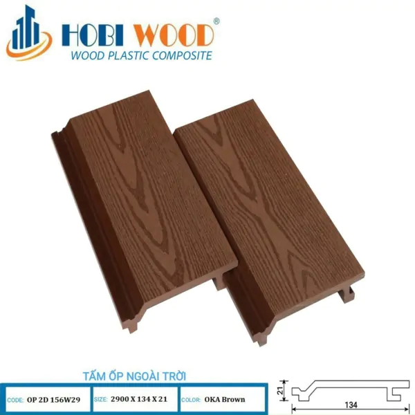Tấm Ốp Ngoài Trời 2D – Oka Brown