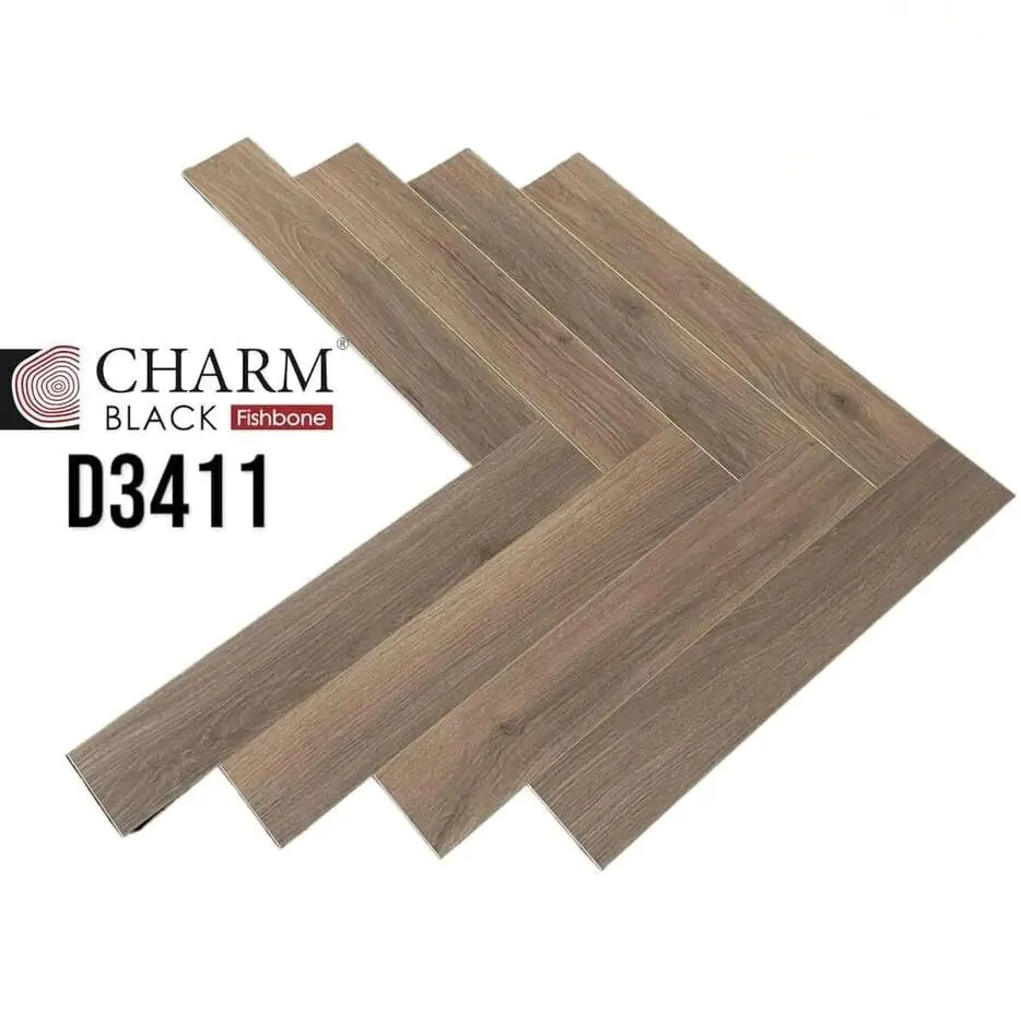 Sàn Gỗ Charm Wood Xương Cá Cốt Đen D3413 - Ảnh 2