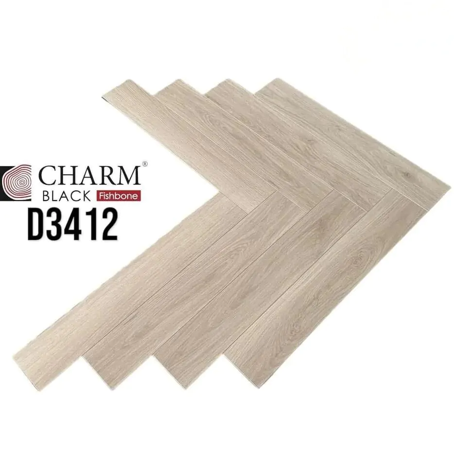 Sàn Gỗ Charm Wood Xương Cá Cốt Đen D3413 - Ảnh 3