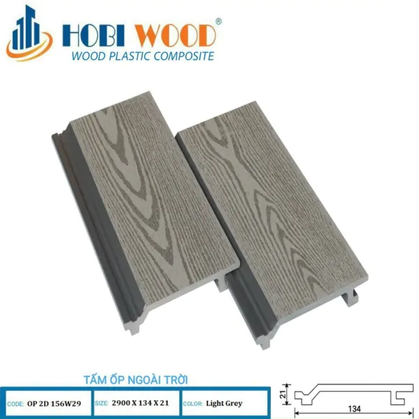 Tấm Ốp Ngoài Trời 2D – Light Grey