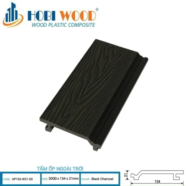 Tấm ốp ngoài trời 3D – Black Charcoal