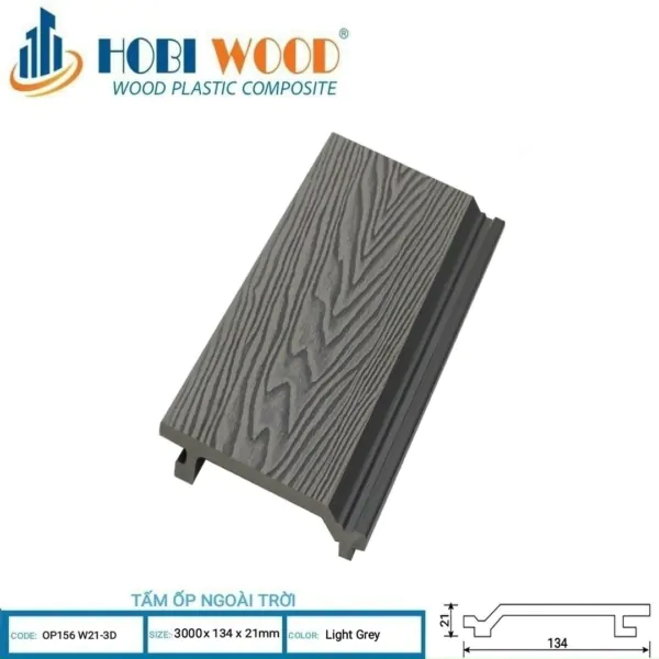 Tấm Ốp Ngoài Trời 3D – Light Grey