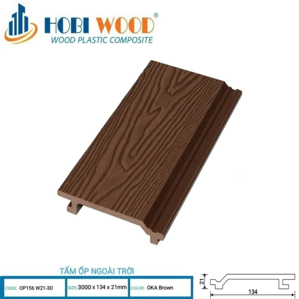 Tấm Ốp Ngoài Trời 3D – Oka Brown