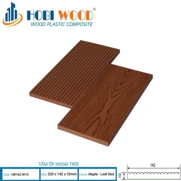 Tấm Ốp Ngoài Trời HB142W10-Maple-Leaf Red