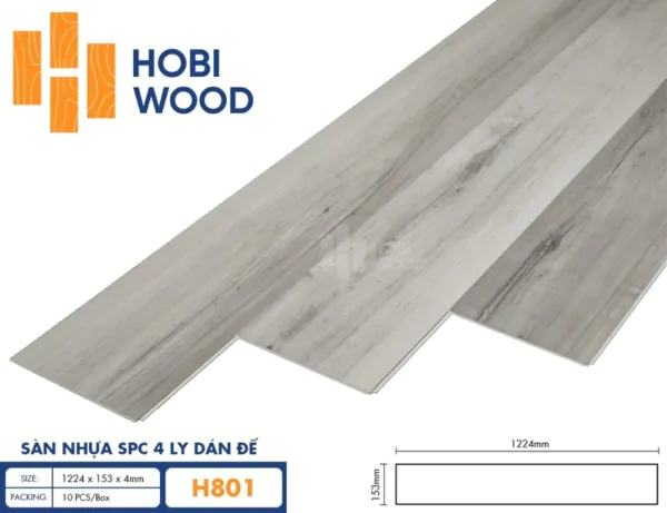 Sàn Nhựa Hèm Khóa Hobi 4mm Mã H801