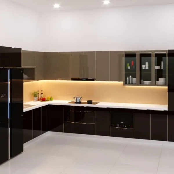 Tủ bếp Inox Cánh Kính BC05