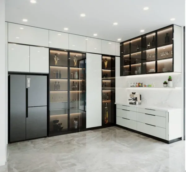 Tủ bếp Inox Cánh Kính BC07