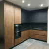 Tủ bếp Plywood phủ melamin vân gỗ óc chó BC25